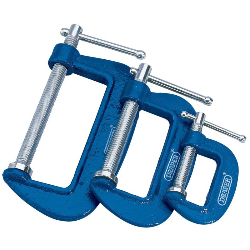 foto del prodotto draper 36779 c set di morsetti 25 mm 50 mm 75 mm, colore blu