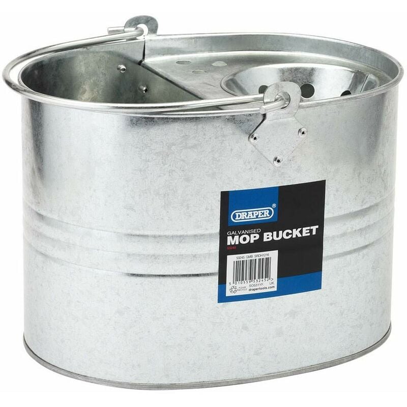 foto del prodotto draper 53245 secchio per mocio zincato, colore blu