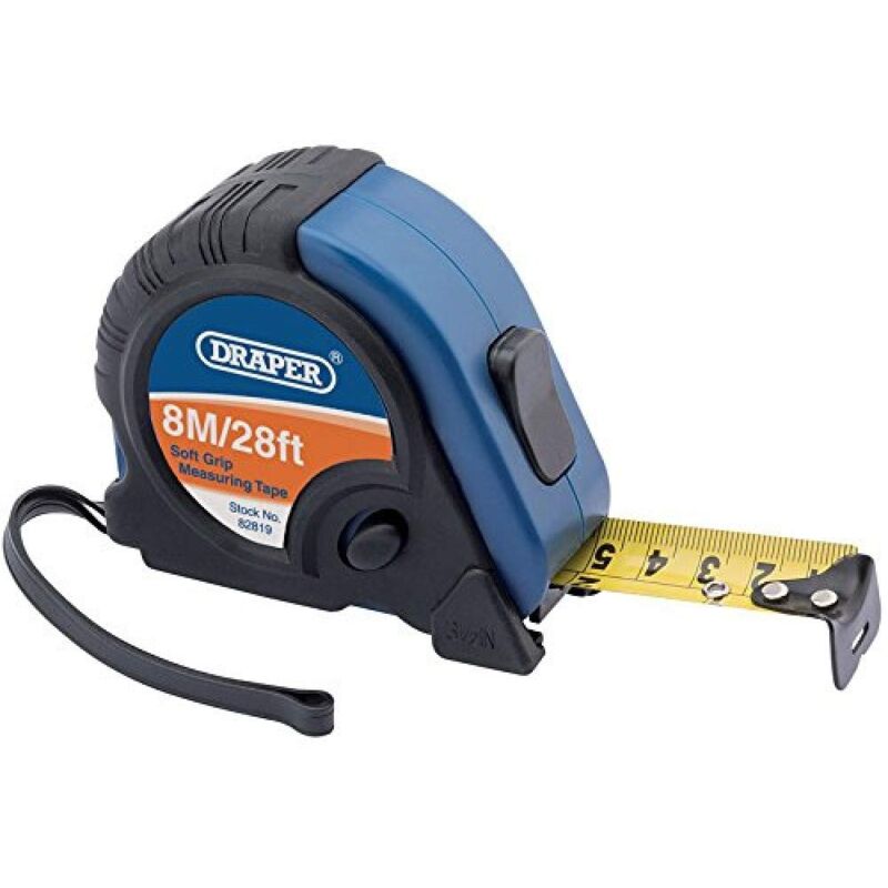 foto del prodotto draper 82819 metro a nastro professionale, 8 m, nero e 8 m