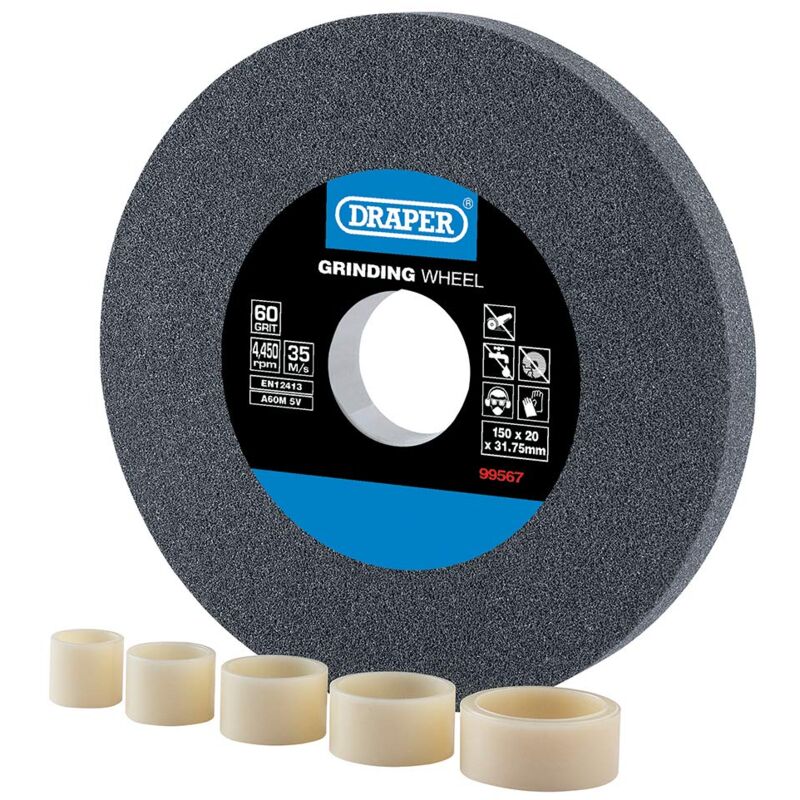 foto del prodotto draper 99567 mola da banco in ossido di alluminio, 60 g, 150 x 20 mm