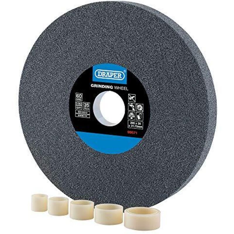 foto del prodotto draper - 99571 - mola da banco in ossido di alluminio, 60 g, 200 x 25 mm