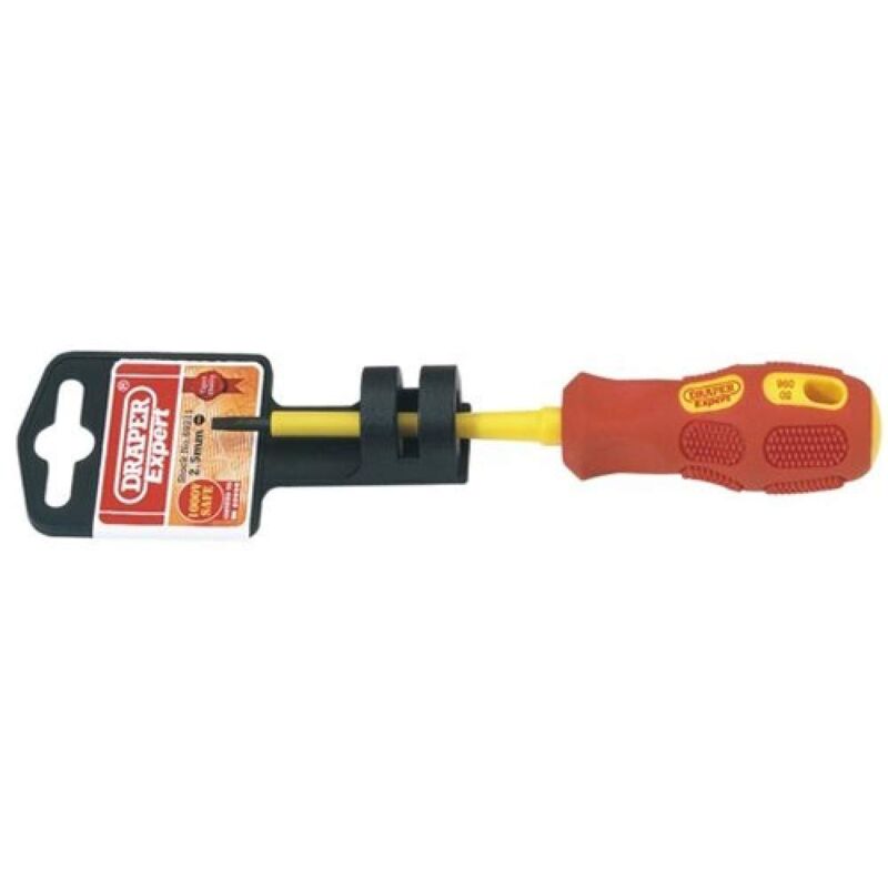 foto del prodotto draper expert 2,5 mm x 75 mm completamente isolati plain slot screwdriver