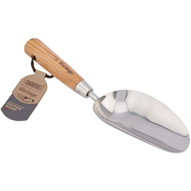 foto del prodotto draper heritage 99024 paletta in acciaio inox con manico in frassino, colore marrone