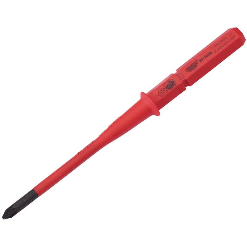 foto del prodotto draper lama per cacciavite intercambiabile xp1000 vde extra sottile tipo pz sl 16419 utensile per cacciavite elettrico di precisione, rosso