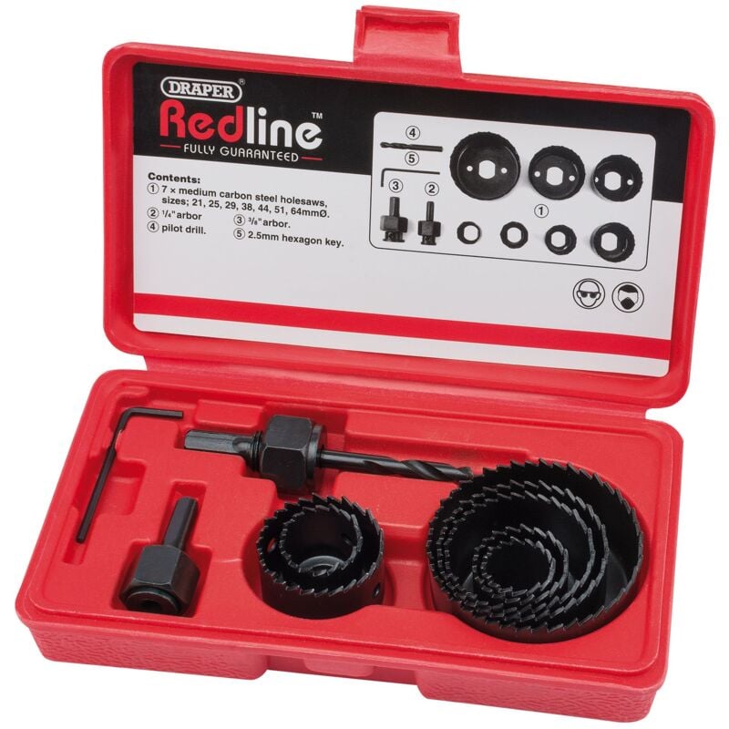 foto del prodotto draper tools draper, 68470, redline 68470 foro s ragazza gen set 11 pezzi 
