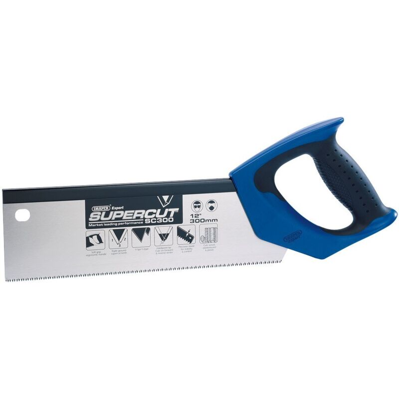 foto del prodotto draper tools draper expert supercut 49280 sega fine soft grip hardpoint, 11 tpi 12 ppi dentatura fine, 300 mm