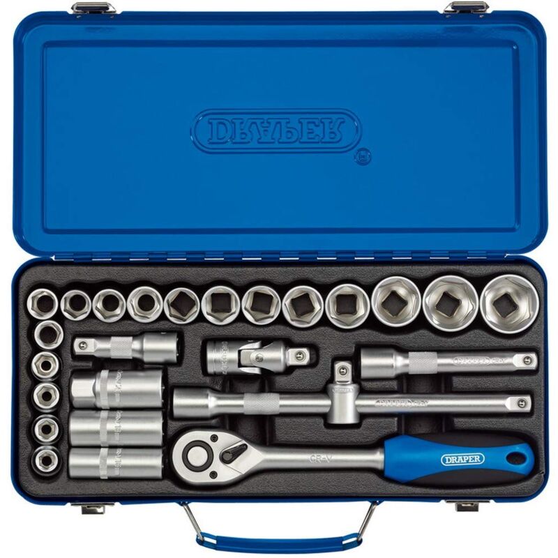 foto del prodotto draper tools draper hd26 m mt set di bussole, blu, 1 5,1 cm, set di 26 pezzi