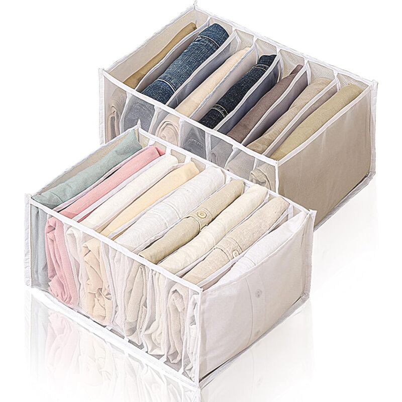 foto del prodotto drawer organizer, foldable mesh organizer for clothes organizer, closet organizer with compartments, closet organizer for jeans and shirts, 7 9
