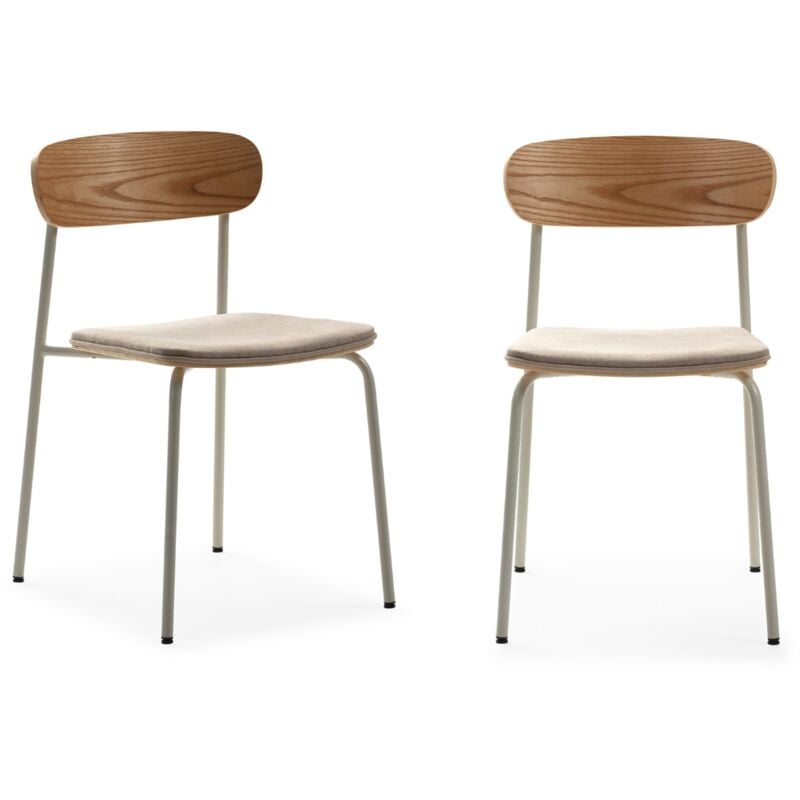 foto del prodotto drawer set di 2 sedie in tessuto con gambe in metallo l46 cm adriana