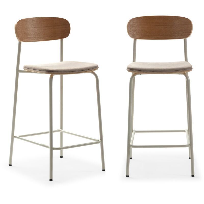 foto del prodotto drawer set di 2 sgabelli in tessuto con gambe in metallo h66 cm adriana