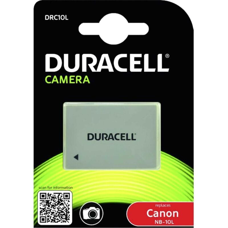 foto del prodotto drc10l batteria li ion 820 mah per canon powershot g1 x, g15, g3 x, sx40 hs, sx50 hs, sx60 hs duracell