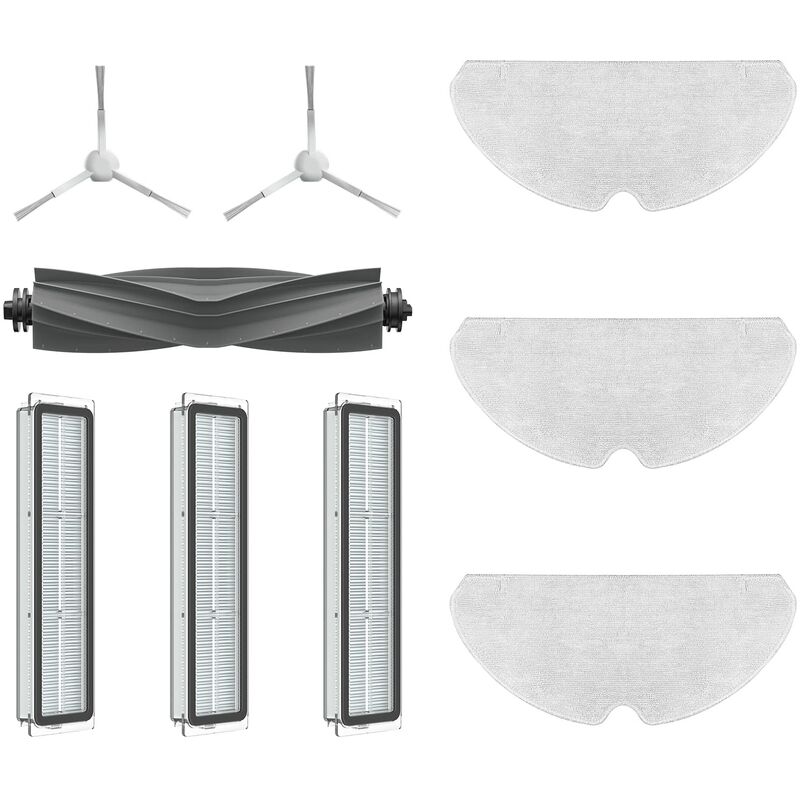 foto del prodotto dreame kit di accessori per robot aspirapolvere d10s, include 2x spazzole laterali, 3x filtri antipolvere, 3x panni mop, 1x spazzola principale,