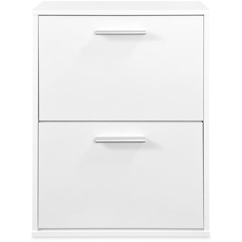 foto del prodotto dreaming online scarpiera a 2 ante, scarpiera stretta, modello alais, laccato bianco, dimensioni 77,5 cm di altezza x 60 cm di larghezza x 25 cm
