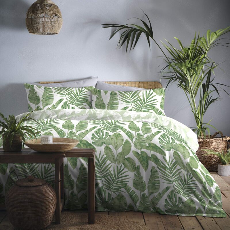 foto del prodotto dreams drapes tahiti set copripiumino facile da pulire, 1 pezzo, letto doppio, verde