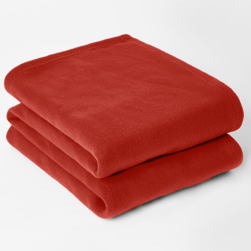 foto del prodotto dreamscene morbido copriletto coperta tinta unita rosso rosso 120 x 150 cm