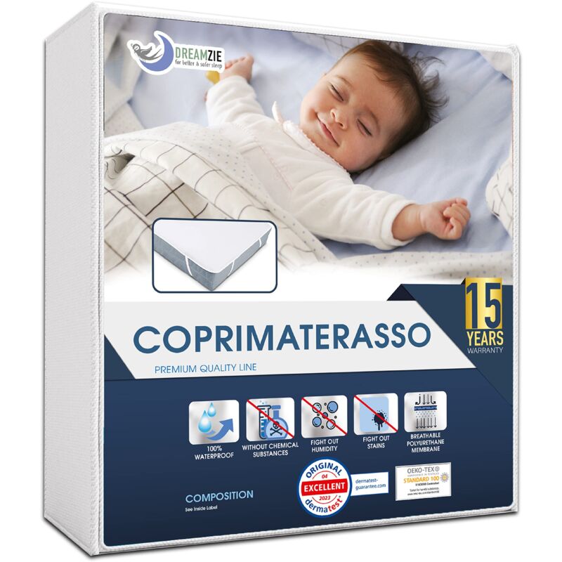 foto del prodotto dreamzie coprimaterasso 80x160 cm oeko tex coprimaterassi 4 angoli elastici per materasso 80 x 160 cm impermeabile