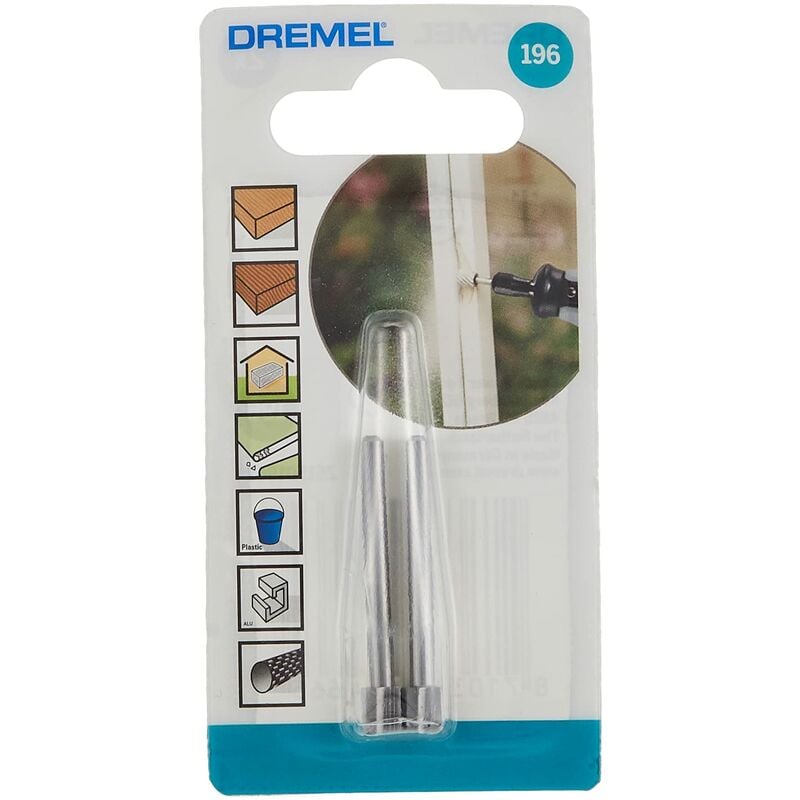 foto del prodotto dremel 196 punte da taglio per fresatura in set di accessori da 2 pezzi 2 frese ad alta velocit a forma di cilindro con diametro di lavoro di 5,6