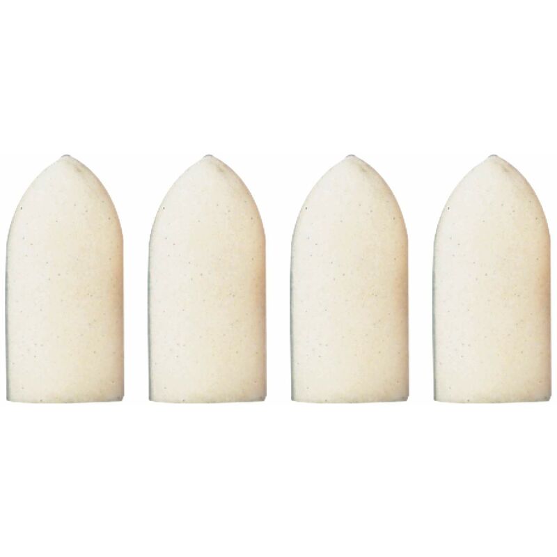 foto del prodotto dremel 422 confezione multipla di punte di lucidatura, 4 punte di lucidatura per lucidare metalli e plastica su superfici piane o fori 10 mm 