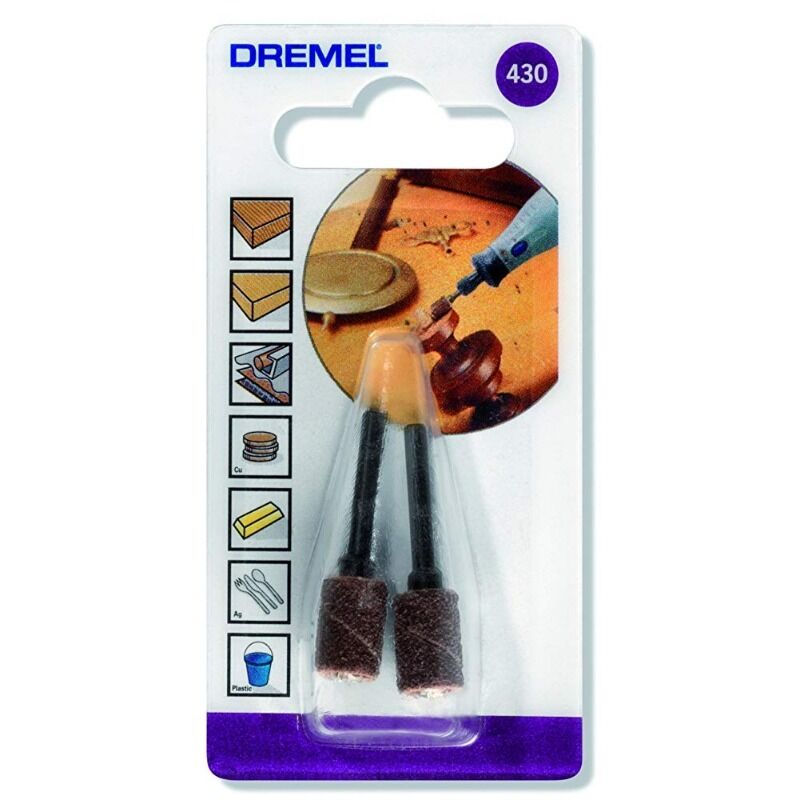 foto del prodotto dremel 430 cilindri abrasivi grana 60con perno mm 6,4 pezzi 2