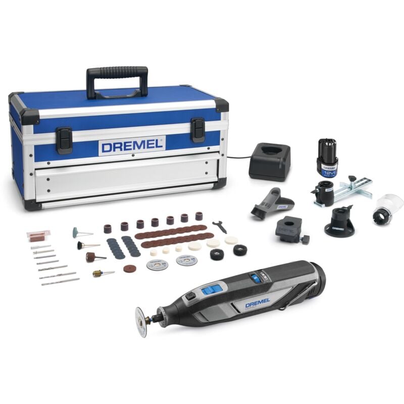 foto del prodotto dremel 8240 multiutensile a batteria al litio da 12v 2ah utensile rotativo con 5 complementi e 65 accessori, velocit variabile 5.000 35.000