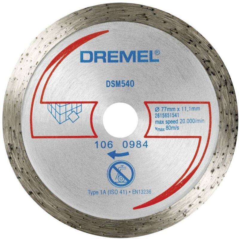 foto del prodotto dremel dsm540 2615s540jb disco diamantato 77 mm 1 pz. piastrelle, mattone, marmo, porcellana, ceramica