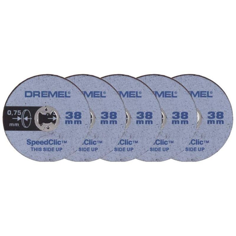 foto del prodotto dremel ez speedclic sc409, 5 dischi da taglio sottili con diametro di taglio di 38 mm per utensili rotativi