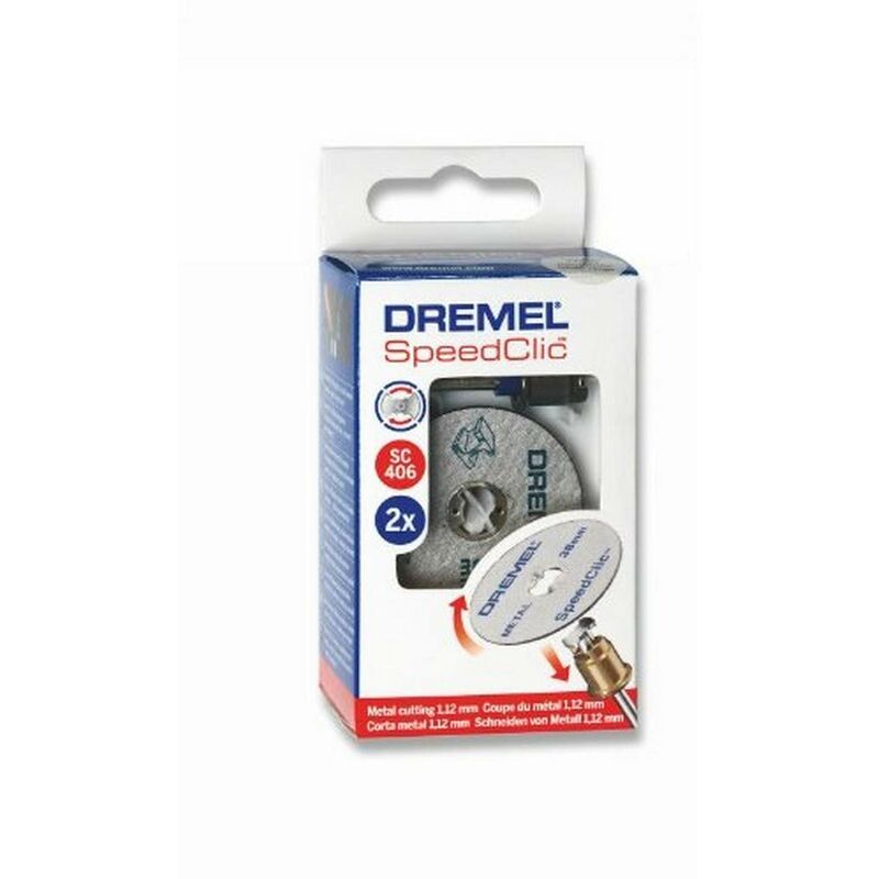 foto del prodotto dremel sc406 set 2 dischi da taglio 38 mm, accessori con perno per utensile multifunzione rotativo per tagliare