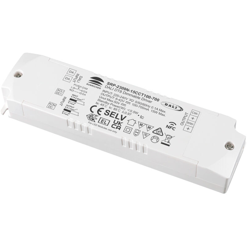 foto del prodotto driver dimmerabile dali dt8 cct 220 240v uscita 6 42v dc 