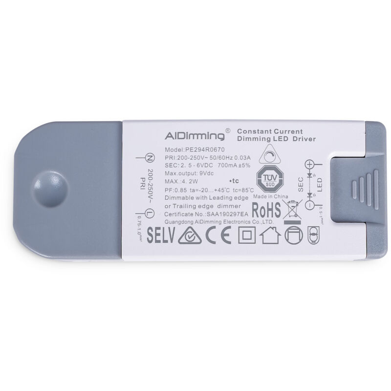 foto del prodotto driver dimmerabile triac 2 6v dc 700ma 4,2w