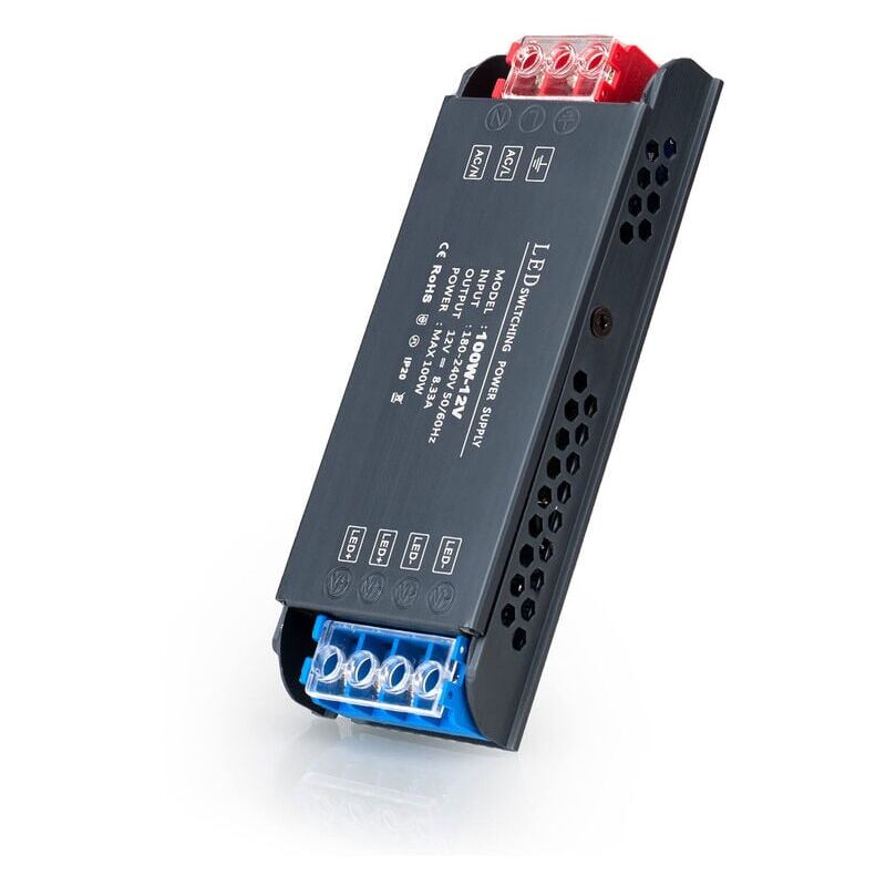 foto del prodotto driver led 220v 12v 100w, adattatore di alimentazione ultra sottile da 8,3 a, convertitore da 220 v ca a 12 v cc, alimentatore a bassa tensione,