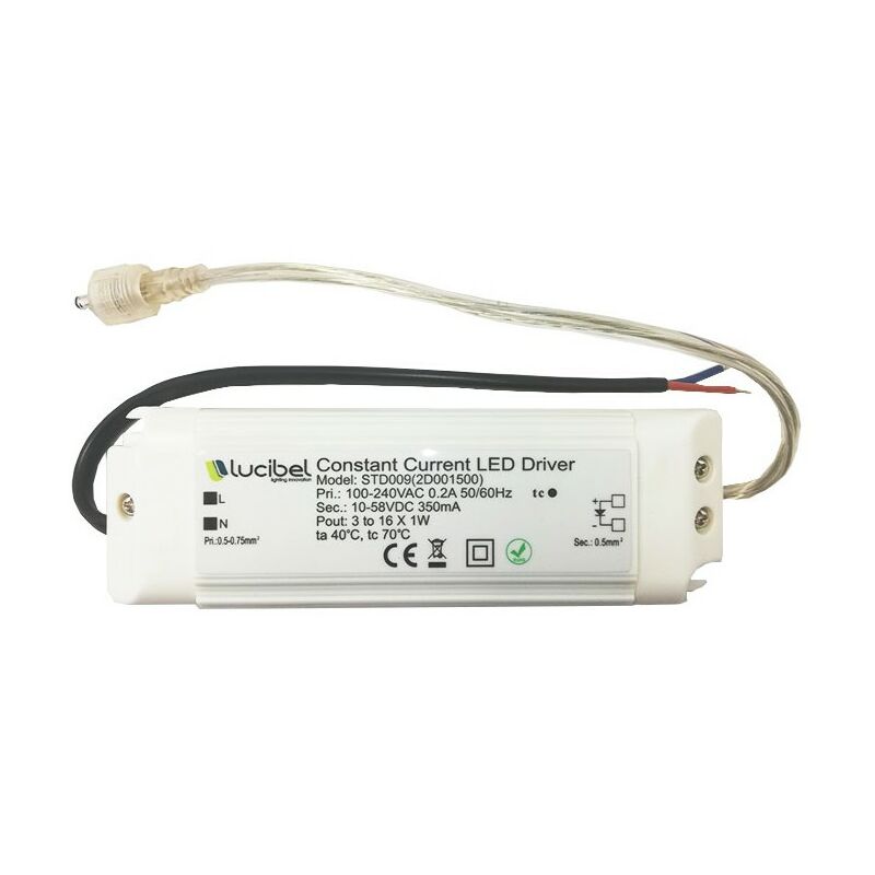 foto del prodotto driver led lucibel std009 da 3 a 16w 350ma