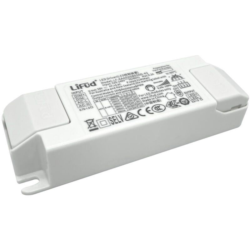 foto del prodotto driver no flicker regolabile 1 10v 220 240v output 9 42v 250 500ma 21w lf aaa020b0500 42 lifud
