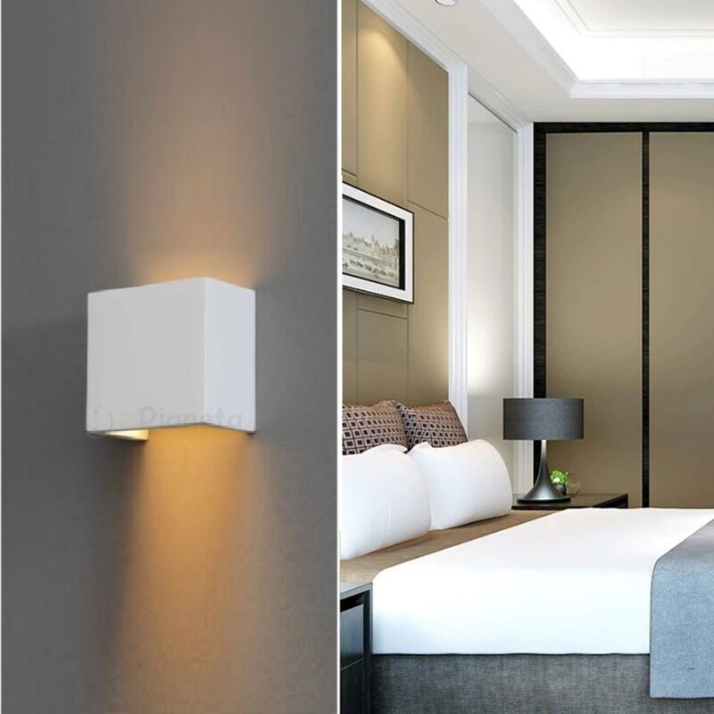 foto del prodotto driwei applique da parete led attacco g9 in gesso lampada quadrata moderno bianco verniciabile luce sopra e sotto