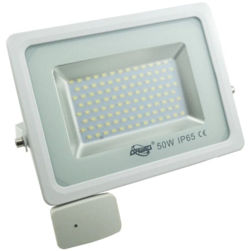 foto del prodotto driwei faro faretto a led con sensore crepuscolare pir 30w luce bianco ghiaccio 6000k 3000lm ip65 con staffa colore bianco led pioneer