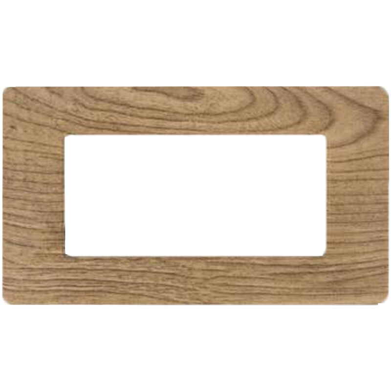 foto del prodotto driwei placca interruttore 4 moduli compatibile matix copripresa legno chiaro c8804