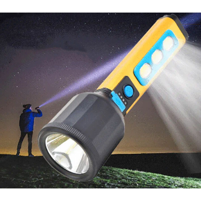foto del prodotto driwei torcia led ricaricabile usb 3 cob 5w luce regolabile emergenza sport e campeggio