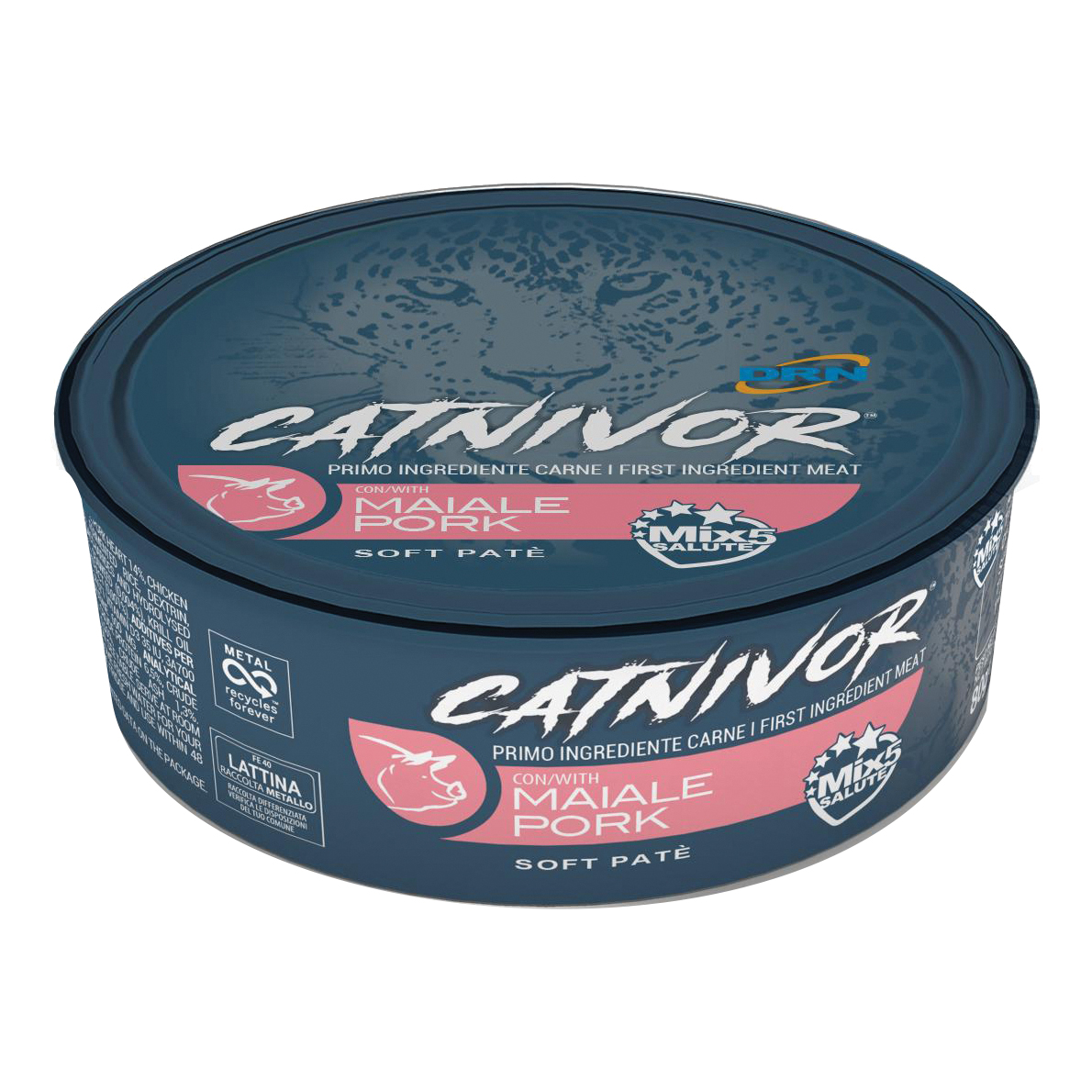 foto del prodotto drn catnivor adult soft pat 80 gr maiale confezione da 24 pezzi cibo umido per gatti 1 ordine scegli lo sconto bzr5 bzr20 200 punti fedelt 