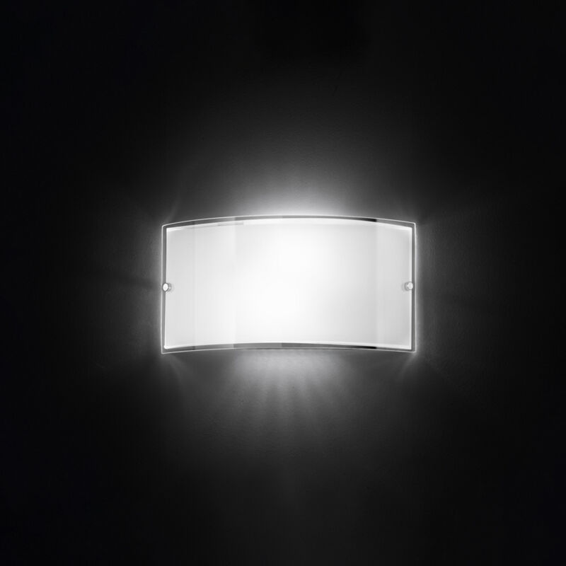foto del prodotto drop applique in vetro bianco lucido 33cm 2 luci attacco e27