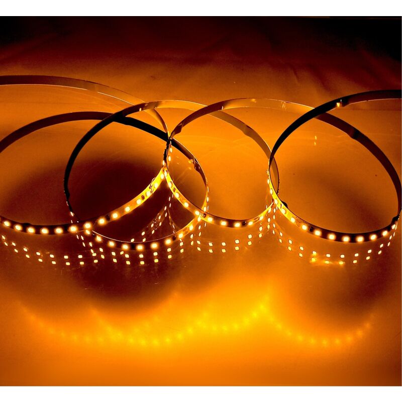 foto del prodotto drugs led 24v arancione 120led m pcb 8mm 12w m ip20 5 metri strisce led jandei