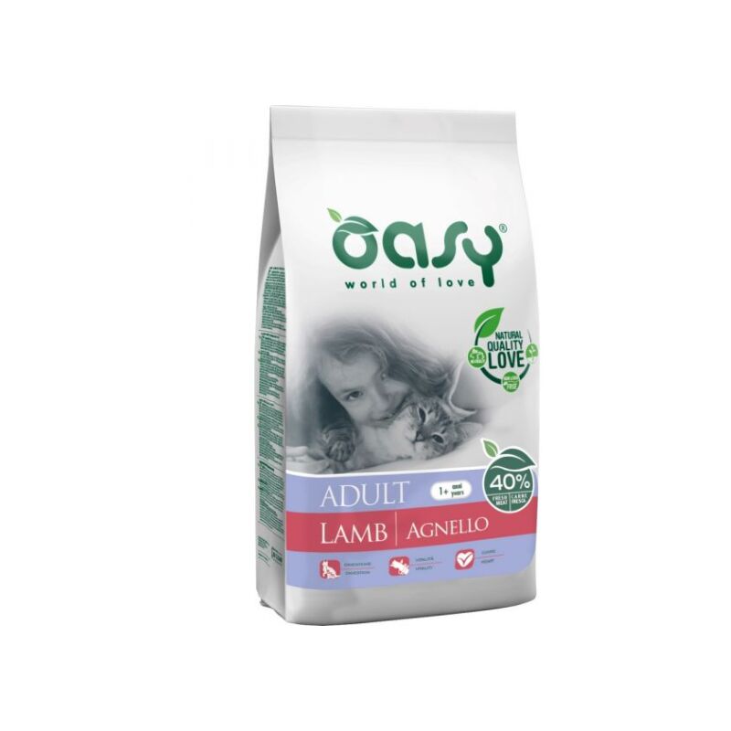 foto del prodotto dry cat adult agnello 300gr oasy