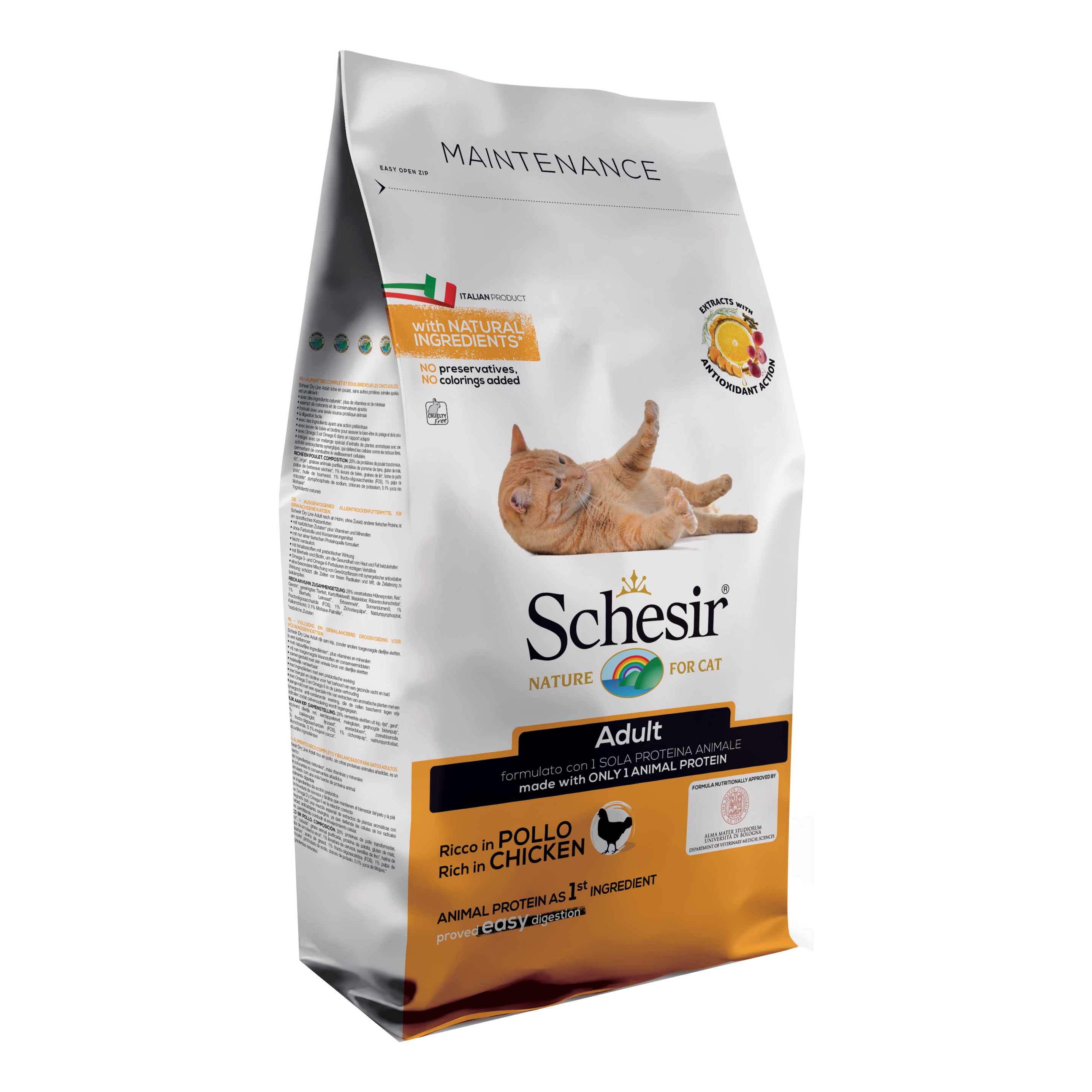 foto del prodotto dry cat mantenimento per gatto adult con pollo schesir