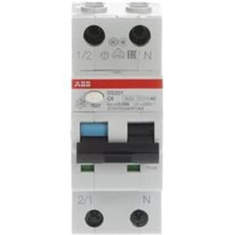 foto del prodotto ds201c6ac30 - interruttore magnetotermico differenziale 6ka 1p n tipo ac c6 30ma - abb