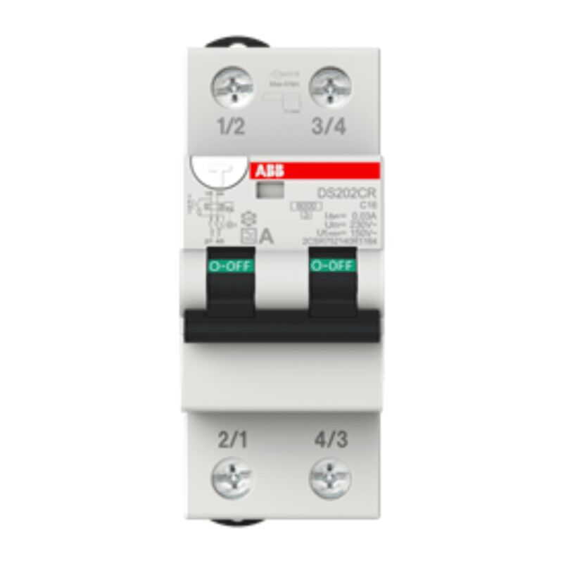 foto del prodotto ds202crc16a30 differenziale magnetotermico 2p c16 0.03a classe a abb
