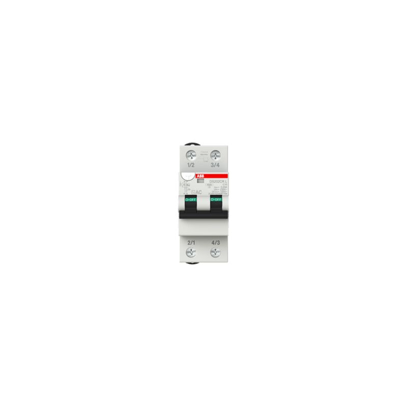 foto del prodotto ds202crlc16ac30 magnetotermico differenziale 2p 4500a c16 0,03 tipo ac abb