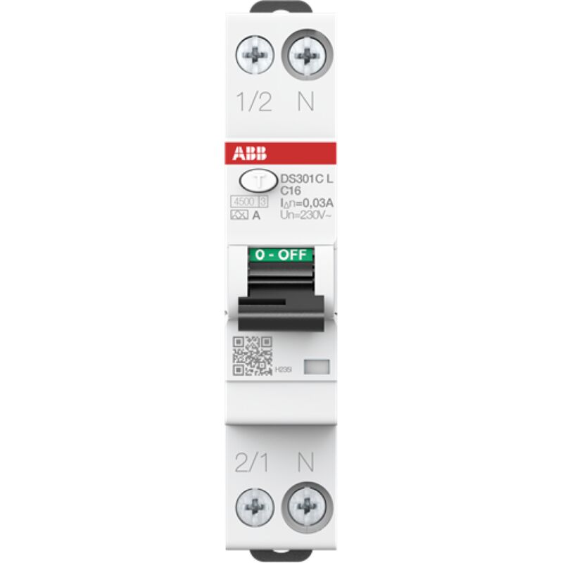 foto del prodotto ds301c l c16 a30 magnetotermico differenziale 1 modulo ds301clc16a30 abb