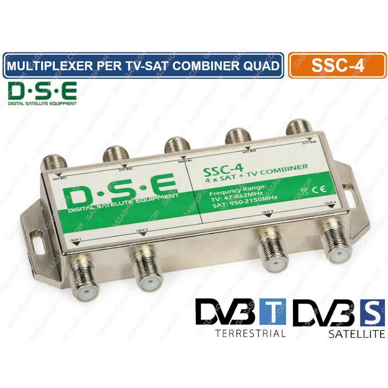 foto del prodotto dse multiplexer combinatore segnale sat segnale antenna 4 sat 1 tv 4 uscite combo