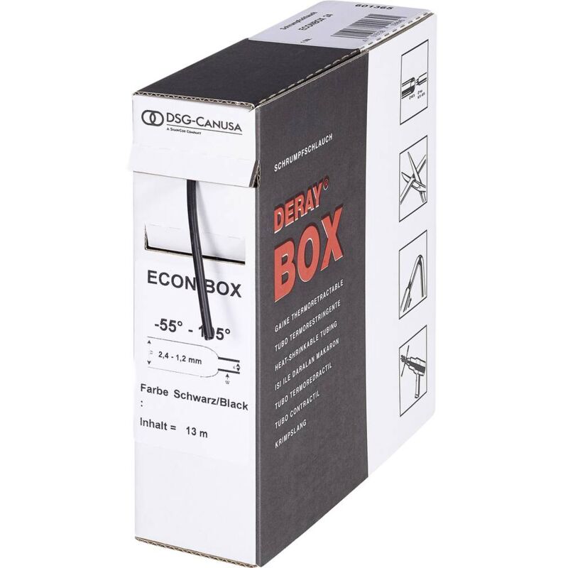 foto del prodotto dsg canusa 8640030953 termoretraibile senza colla nero 3.20 mm 1 mm restringimento 3 1 10 m