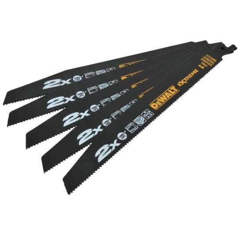 foto del prodotto dt2407l qz lame per sega universale bi metal 2x extreme n.5 lame 2x extreme da 152 x 1,4 1,8 mm per tagli veloci su tubi e profilati in metallo e