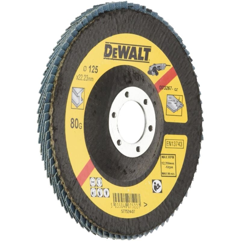 foto del prodotto dt3267, qz, disco de l minas 125mm, grano 80, c ncavo dewalt