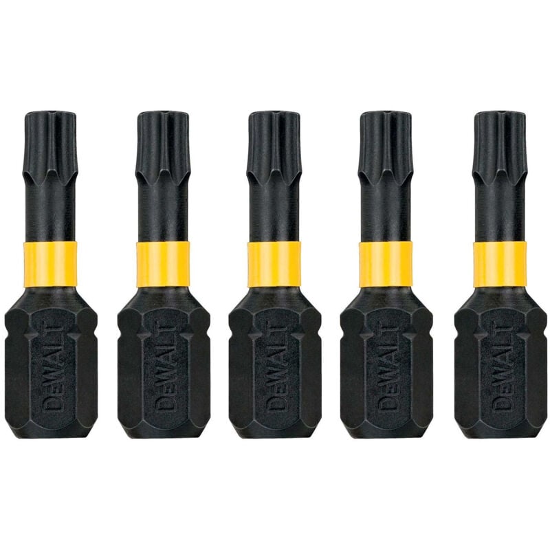 foto del prodotto dt7384t qz 5 inserti per avvitatore a impulsi impact torsion extreme, attacco 1 4 , 25 mm t30 dewalt